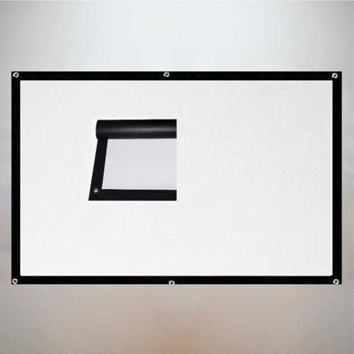 KPEGAXS Portable Projector Screen 100in 84in 72in 60in Roll Up Projection Screen Outdoor Movie Projector Screen, Wall/Ceiling Mount(16:9,60inch)