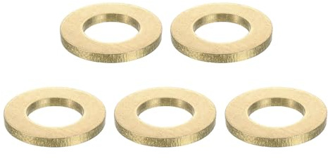 QUARKZMAN 5 Piezas Arandelas Planas de Latón, Arandelas de Sellado de Latón M16X30X3Mm para Tornillos, Pernos, Reparación de Maquinaria, Construcción Exterior