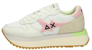 SUN68 Z35215 Sneakers Con Lacci In Tessuto/camoscio Da Donna BIANCO/ROSA 37