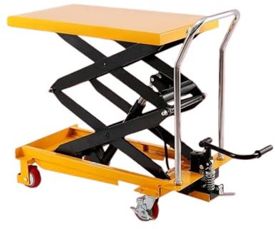 BADIKA Scherenhubtisch Manueller hydraulischer Hebebühnenwagen, mobiler elektrischer Scherengabelaufzug, Kleiner und einfacher Kleiner Wagen(150kg 0.72m Table to)