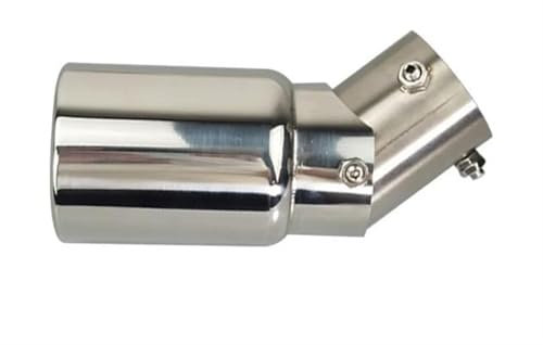 DFJOSF Auto-Endrohre 38–54 Mm Einlass Verstellbarer Winkel Verstellbarer Edelstahl-Auto-Auspuff Schalldämpfer Heckkehle Auspuff Blende(Silber)