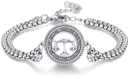 PARYFO 925 Sterling Silber Sternzeichen Armband für Männer Frauen 12 Sternzeichen Armband Astrologie Horoskop Schmuck für Geburtstags Weihnachts Geschenke, mit Edelstahlkette