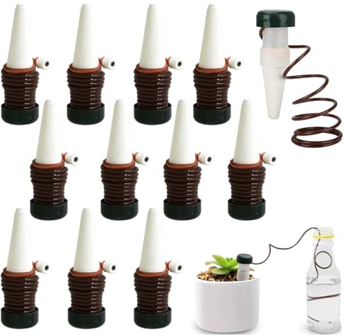 12 Stück Wasserspender für Zimmerpflanzen, Automatische Bewässerung Zimmerpflanzen, Pflanzen Bewässerung, Selbstbewässerung Bewässerungssystem Zimmerpflanzen, Bewässerungssystem Balkon
