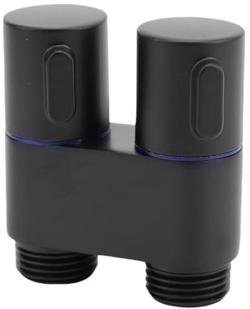 Sxhlseller 1 in 2 Valvola Angolare Fuori, Valvola a Doppia Controllo G1/2 Flessibile per il Bagno (BLACK)