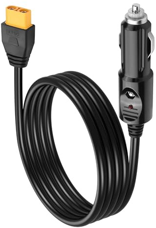 CERRXIAN 16AWG Cavo Accendisigari a XT90 da 12 V/24 V 4,9 ft XT90 caricatore auto con luci a LED per solare e moto - 1,5 m/4,9 ft (Female)