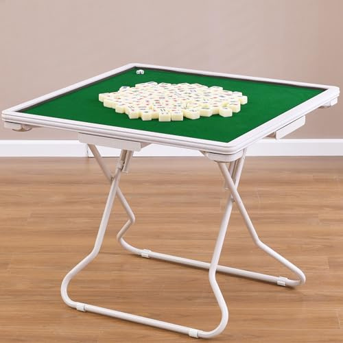 Mesa Mahjong,de Mahjong, mesas de Cartas Plegables para 4 Jugadores, póker, Blackjack, Juego portátil, portavasos y bandejas.
