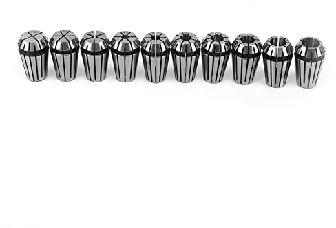 ER16 Spring Chuck High Speed Steel CNC Engraving Milling Machine Industrial Accessories 10Pcs Set with Multiple Diameter Sizes for Precision Tooling
