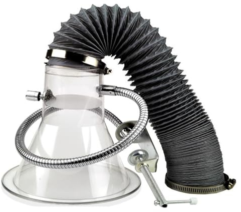 Industriell svetsning rökutsugningshuva, med flexibel utsugningsslang, transparent lock och justerbart stöd, L 10 m, ID 100 mm (33 fot)/4 tum
