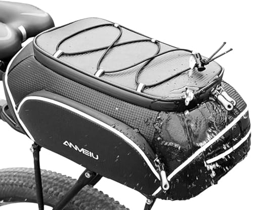 Generisch Fahrradtasche - PU 10L Wasserdichtes Verstellbares Fach | Hartschalen Packtaschen Für Fahrräder,für Straße, Mountainbike, Elektroroller, Pendeln, Outdoor,