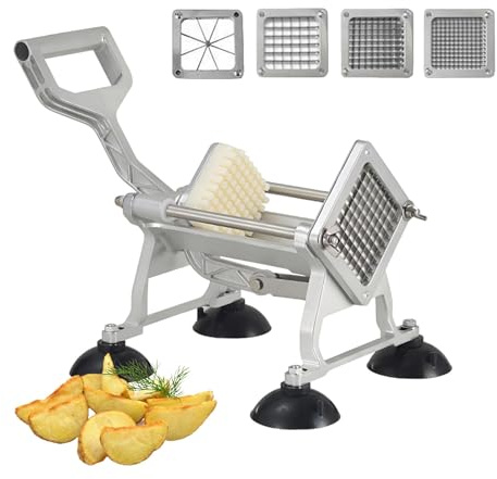 PRECISTECH Coupe Frites INOX Cuisine, Coupe Pommes De Terre Professionnel avec Trancheuse Multi Lames, Outil Cuisine INOX