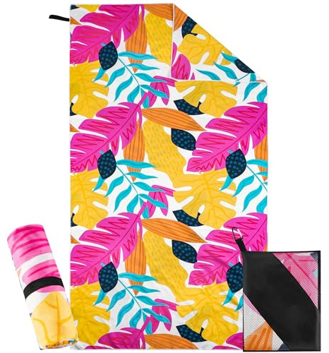 Hexify Toalla Playa XXL 200x100 cm, Toalla Grande De Microfibra De Secado RáPido, Toalla De BañO Sin Arena, Manta De Playa Mujer (Rosa)