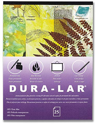 Grafix Dura-Lar Film, .005 in, Ultra Clear Glossy, 11 x 14 in, Pad