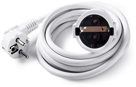 FAMATEL – Cable alargador blanco | 4 metros | Corriente para Exteriores | Protección Infantil | Con una alta flexibilidad y resistencia | Blanco