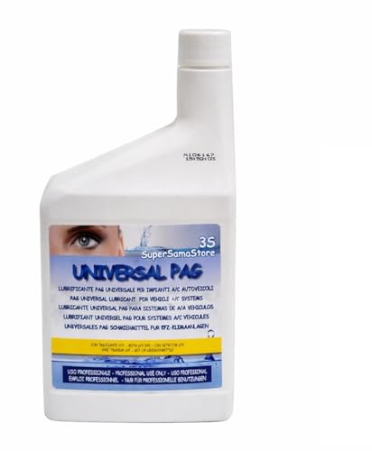 3S SuperSamaStore Olio PAG per Compressore A/C 1L con Tracciante UV | Lubrificante Universale Professionale per Climatizzatore di Auto e Impianto Aria Condizionata di Autoveicoli