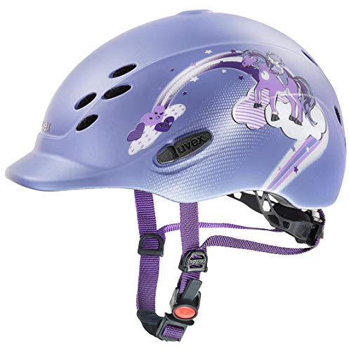 uvex onyxx - leichter Reithelm für Kinder - individuelle Größenanpassung - optimale Belüftung - princess violet matt - 49-54 cm