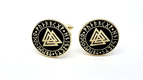 Patch Nation Valknut Knoten der Erschlagenen Wikinger Viking Cosplay Cufflinks Manschettenknöpfe im Präsentationsbox
