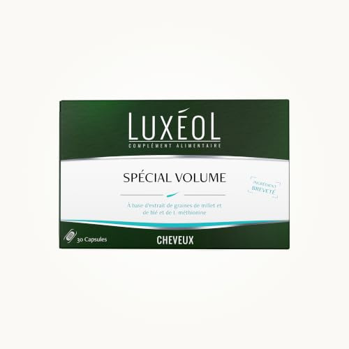 LUXÉOL - Spécial Volume - Complément Alimentaire - Tous Types De Cheveux | Ingrédients Brevetés - à base d'extrait de graines de millet, de Blé & de L-Méthionine - Programme 15 Jours - 30 Capsules