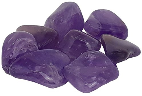 UDIG 100 g Amethyst Trommelsteine im Samtbeutelchen, Glückststein lila Reiki Edelstein 2-3 cm Handschmeichler