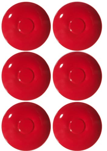 Flirt by R&B 516111 - Set di 6 piattini da caffè in porcellana, Ø 16 cm, colore: Rosso