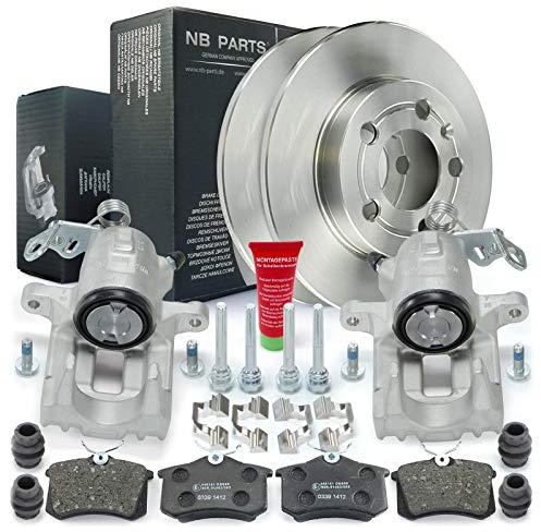 NB PARTS 2x Bremssattel Bremsscheiben Bremsbeläge hinten passend für Audi Skoda VW Bora Golf IV 4