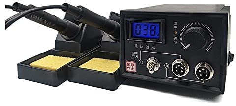 Brandmalerei,Brandmalstation Dual Holzbrenner mit Halterung,Pyrographie Maschine 60W 220V mit 20Pcs Brennspitzen für Holz Leder Kürbis Handwerk Brandmal (2 Holzkobeln Digital Display)