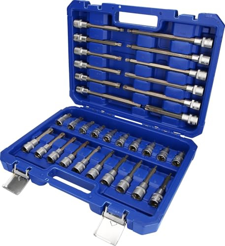 BRILLIANT TOOLS BT022532 Juego de llaves de vaso de 1/2, 32 pzs, perfil Torx [Powered by KS TOOLS]