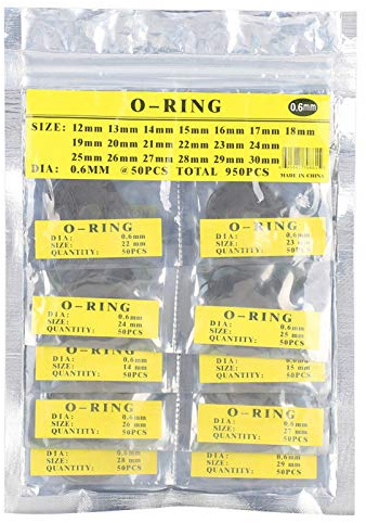 Guarnizioni per orologi O Ring Rondelle di tenuta in gomma rotonde impermeabili Accessorio per orologi(0.6mm suit waterproof ring)