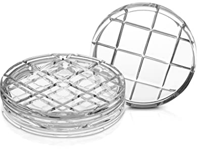 Eternal Living Crystal Coaster Modern Design | Absorbent Glass Coasters for Drinks Set of 4
