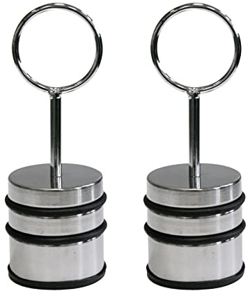 2er Set Türstopper Edelstahl mit Griff Türpuffer Massiv 1,1 kg Boden Puffer Bodentürpuffer Gummipuffer Rutschfest Tür Stopper Gummiert