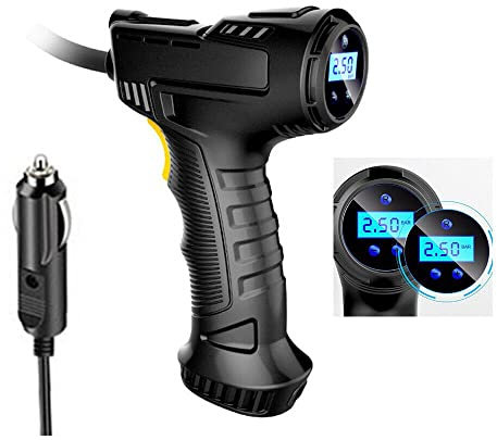 Deals-Compressore d'Aria per Auto Senza Fili da 120 W Gonfiatore per Pneumatici Digitale