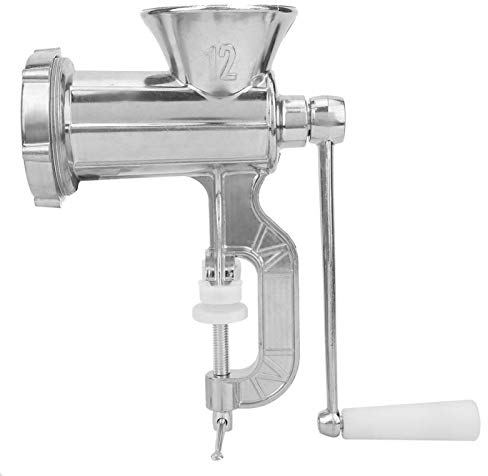 Picadora de carne manual - Picadora de carne de montaje en mesa de hierro fundido Picadora de carne de manivela manual de acero inoxidable Máquina para hacer salchichas Cocina doméstica