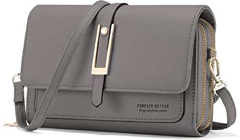 ANYWN Klein Handy Umhängetasche- handytasche mit geldbörse zum umhängen, PU Leder Crossbody Schultertasche Reisepass Handytasche mit Kartenschlitz Verstellbar Abnehmbar Schultergurt