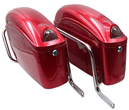 Topcase Motorradkoffer Motorrad Topcase Tasche Creative LDF Motorrad-Seitenbox, Mode-Retro-Elektroauto-Universal-Seitenbox Mit Lampe Und Halterung, Pp-Material, Aluminiumkern-Diebstahlsicherung