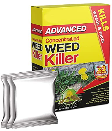 Doff Advanced Concentrated Weedkiller 80ml x 3 Sachets Extra Strong with Glyphosate Super Strong High Strength Concentrated Weed & Roots Killer Liquid Sachets