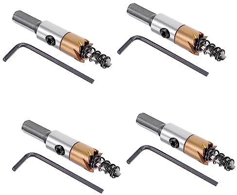 Kozelo 4Pcs Scies-Cloches - [12mm] HSS (Acier Rapide) 4341 Forets Scies-Cloches pour Acier Inoxydable, Aluminium, Métal, Bois, Plastique, Revêtues de Titane, Tige Triangulaire