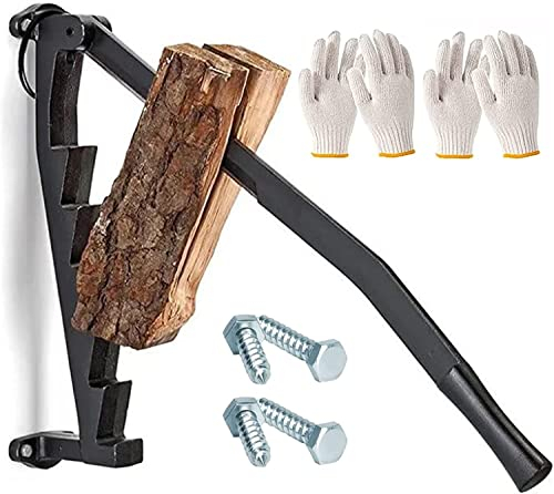 Manueller Holzspalter, Schraub-Holzspalter, wandmontierter Holzspalter, Holzspalter, Holzspalter, Anzündholzspalter, Brennholzschneider für Kamin, Sauna, Grill