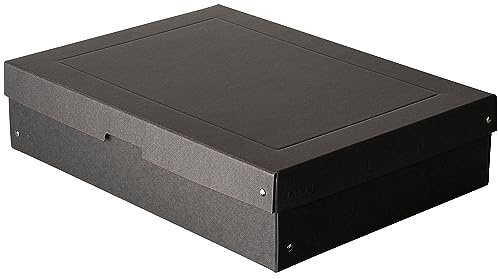 FALKEN 5x PureBox Black aus Recycling-Karton 100 mm hoch DIN A3 | Made in Germany Aufbewahrungsbox mit Deckel Blauer Engel Vegan Geschenkbox Transportbox Schachtel Allzweckbox
