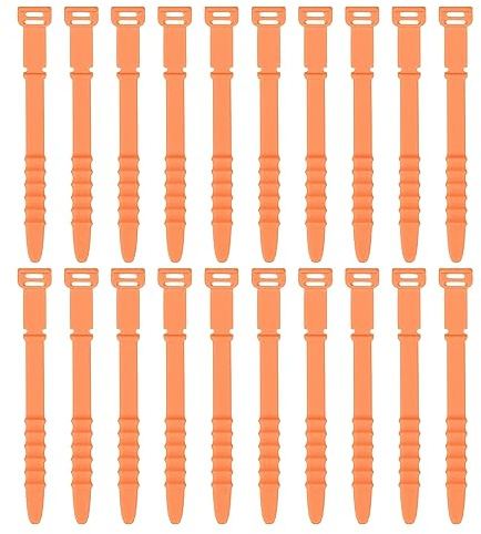 uxcell 20Pcs Silicone Cable Ties 4.5 Inch Reusable Wire Ties Elastic Cable Cord Organizer Straps for Cords Wire USB Charge Management Food Storage, Orange