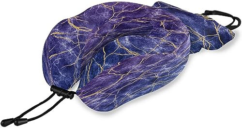 HMZXZ Reisekissen Abstrakte Blaue Murmel, Memory Foam Nackenkissen Stützkissen,Weich Nackenstützkissen für Camping,Schlafrestkissen,Auto,Flugzeug