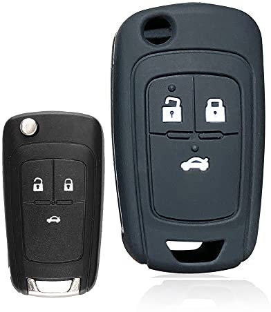 Aikchi für Opel Astra Schlüssel Gehäuse Etui Abdeckung Silikon Autoschlüssel Hülle (Schwarz)