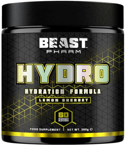 Beast Electrolytes Powder - 60 Servings Keto Hydration Drinks with Potassium Supplement - 360g, Lemon Sherbet