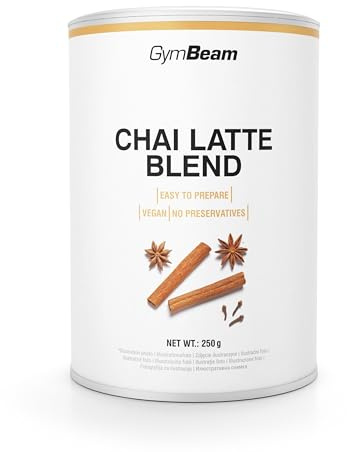 GymBeam Miscela per Chai Latte e Masala Chai 250 g, Spezie Aromatiche e Tè Nero, Perfetta per Latte Senza Lattosio, Gusto Morbido e Aroma Speziato, Con Caffeina, Adatta per Frappé e Frullati