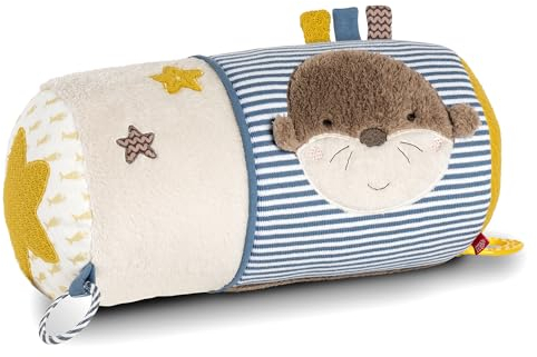 Fehn Rouleau d'éveil Otter - aide à marcher à quatre pattes avec fonctions ludiques - stimule la motricité, la coordination et les sens de bébé - pour bébés et jeunes enfants à partir de 0+ mois