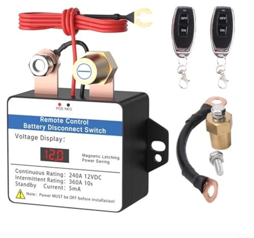 Batterietrennschalter mit LED-Spannungsanzeige und drahtloser Fernbedienung für Autos und Boote