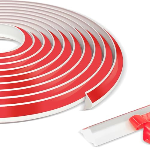 Baguette triangulaire flexible en TPE pour plafond, mur, plan de travail de cuisine, adhésif puissant, 3 m x 12 mm x 9 mm, pour bords de carrelage, bords d'armoires et transitions murales Blanc