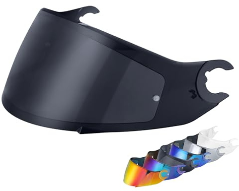 Visiere Casque pour Shark D Skwal - Skwal 2 Spartan,Plein Visage Moto Casque Pare-Brise Visière,Remplacement de Visière de Lentille de Casque de Bouclier de Vent de Moto. (Noir)
