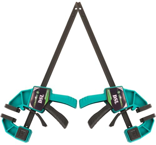 DSL Clamps for Woodwork, 2 Pack Wood Clamps Hand Tools 6 inch (130-280mm) - Quick Grip Clamp for Light Carpentry, DIY, Craft & Small Projects (Pack of 2)