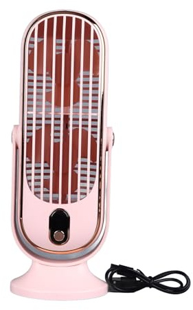 Vvikizy Ventilador de torre de escritorio, ventilador de mesa silencioso, ventilador de mesa oscilante, ventilador de mesa USB, ventilador de mesa para coche y hogar (rosa)