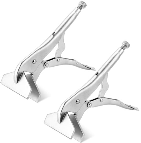 AMGSH 10 Inch Locking Sheet Metal Clamp, Adjustable Welding Pliers Tool, Heavy Duty Duck Bill Pliers Panel Clamp for Metalworking, Woodworking, Metal Bending, Welding and Clamping (2 Pack)