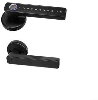 Cerradura inteligente de manija de puerta con huellas dactilares para Tuya para ZIGBEE App Remote IC Card Entrada sin llave, aluminio seguro para acceso para alquiler de oficina en casa